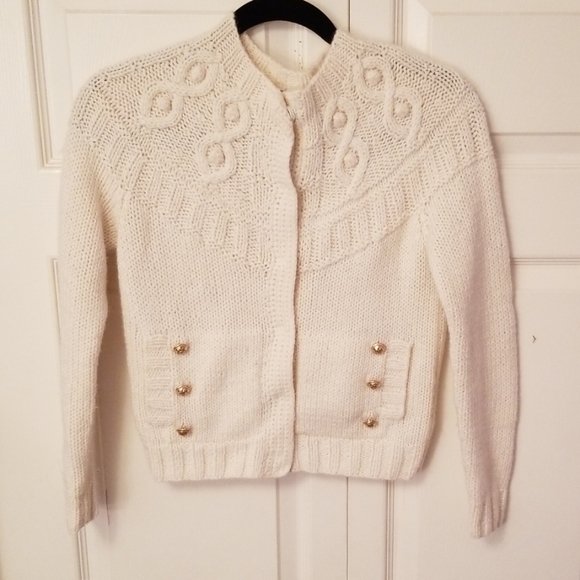 J. Crew Sweaters - J. Crew handknit vintage ivory cardigan xs